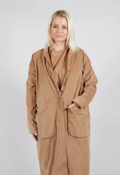 Album Di Famiglia Coats^Velvet Long Coat in Sugar