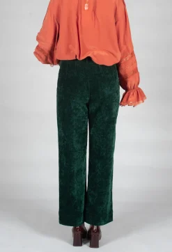 Rene Derhy Trousers^Velvet Pocket Detail Trousers in Vert