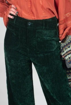 Rene Derhy Trousers^Velvet Pocket Detail Trousers in Vert