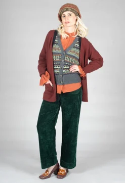 Rene Derhy Trousers^Velvet Pocket Detail Trousers in Vert