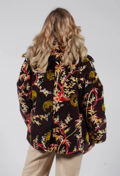 Beatrice B Coats^Velvet Short Coat in Black Print