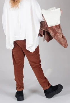Album Di Famiglia Trousers^Velvet Slim Trousers in Rust