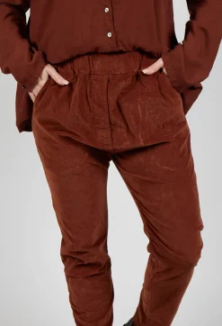 Album Di Famiglia Trousers^Velvet Slim Trousers in Rust