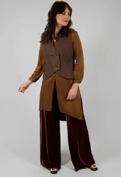 T.ba Co-ords & Suits^Velvet Trousers in Copper