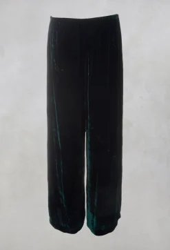 Out of Xile Co-ords & Suits^Velvet Wide Leg Trousers in Emerald