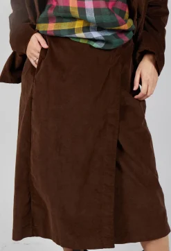 Album Di Famiglia Skirts^Velvet Wrap Skirt in Coffee