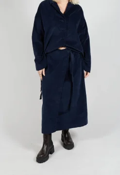 Album Di Famiglia Skirts^Velvet Wrap Skirt in Ink