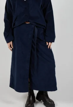 Album Di Famiglia Skirts^Velvet Wrap Skirt in Ink