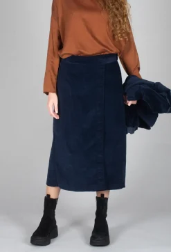 Album Di Famiglia Skirts^Velvet Wrap Skirt in Ink