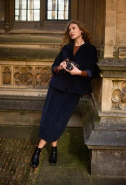 Album Di Famiglia Skirts^Velvet Wrap Skirt in Ink