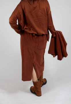 Album Di Famiglia Skirts^Velvet Wrap Skirt in Rust