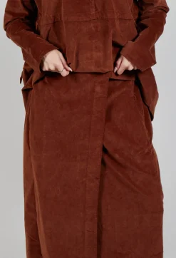 Album Di Famiglia Skirts^Velvet Wrap Skirt in Rust