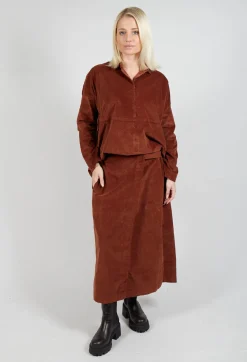 Album Di Famiglia Skirts^Velvet Wrap Skirt in Rust