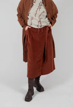 Album Di Famiglia Skirts^Velvet Wrap Skirt in Rust
