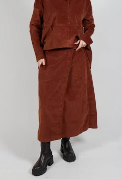 Album Di Famiglia Skirts^Velvet Wrap Skirt in Rust