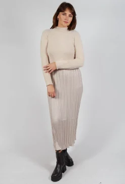 Rene Derhy Dresses^Verlaine Dual Fabric Dress in Beige