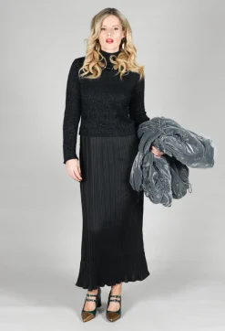 Rene Derhy Dresses^Verlaine Dual Fabric Dress in Noir