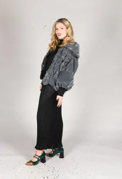 Rene Derhy Dresses^Verlaine Dual Fabric Dress in Noir