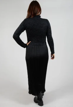 Rene Derhy Dresses^Verlaine Dual Fabric Dress in Noir