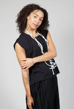 Bread and Butter Tops^Vest Top in Black Print