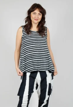 Rundholz Black Label Tops^Vest Top with Drawstring Hem in Black Print