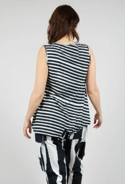 Rundholz Black Label Tops^Vest Top with Drawstring Hem in Black Print