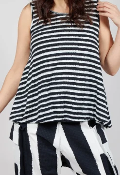 Rundholz Black Label Tops^Vest Top with Drawstring Hem in Black Print