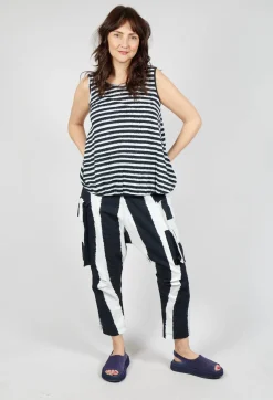 Rundholz Black Label Tops^Vest Top with Drawstring Hem in Black Print