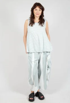 Rundholz Black Label Tops^Vest Top with Drawstring Hem in Grey Print