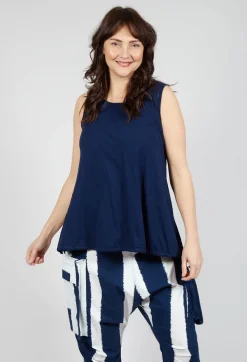 Rundholz Black Label Tops^Vest Top with Drawstring Hem in Navy