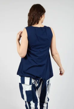 Rundholz Black Label Tops^Vest Top with Drawstring Hem in Navy