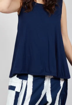 Rundholz Black Label Tops^Vest Top with Drawstring Hem in Navy