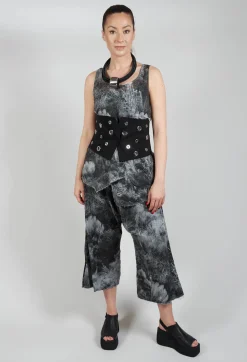 Pal Offner Tops^Vest Top with Raw Edges in Steppe Black