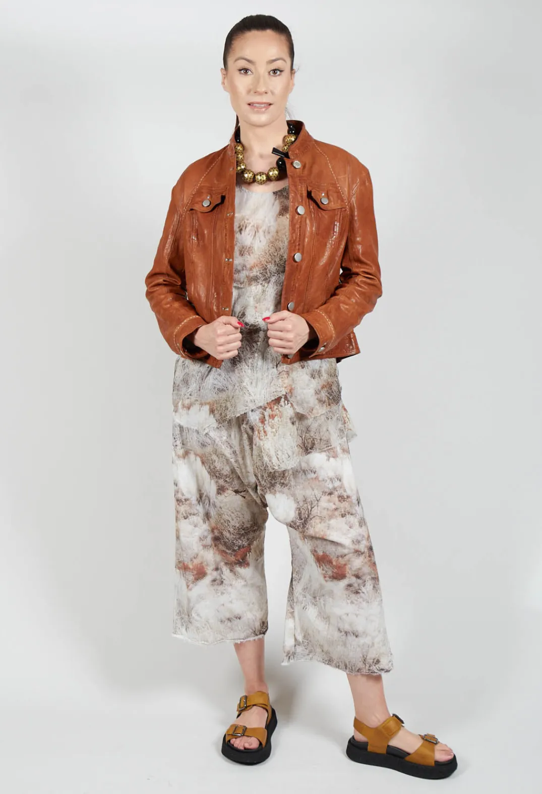Pal Offner Tops^Vest Top with Raw Edges in Steppe Bronze
