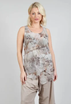 Pal Offner Tops^Vest Top with Raw Edges in Steppe Bronze