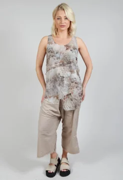 Pal Offner Tops^Vest Top with Raw Edges in Steppe Bronze