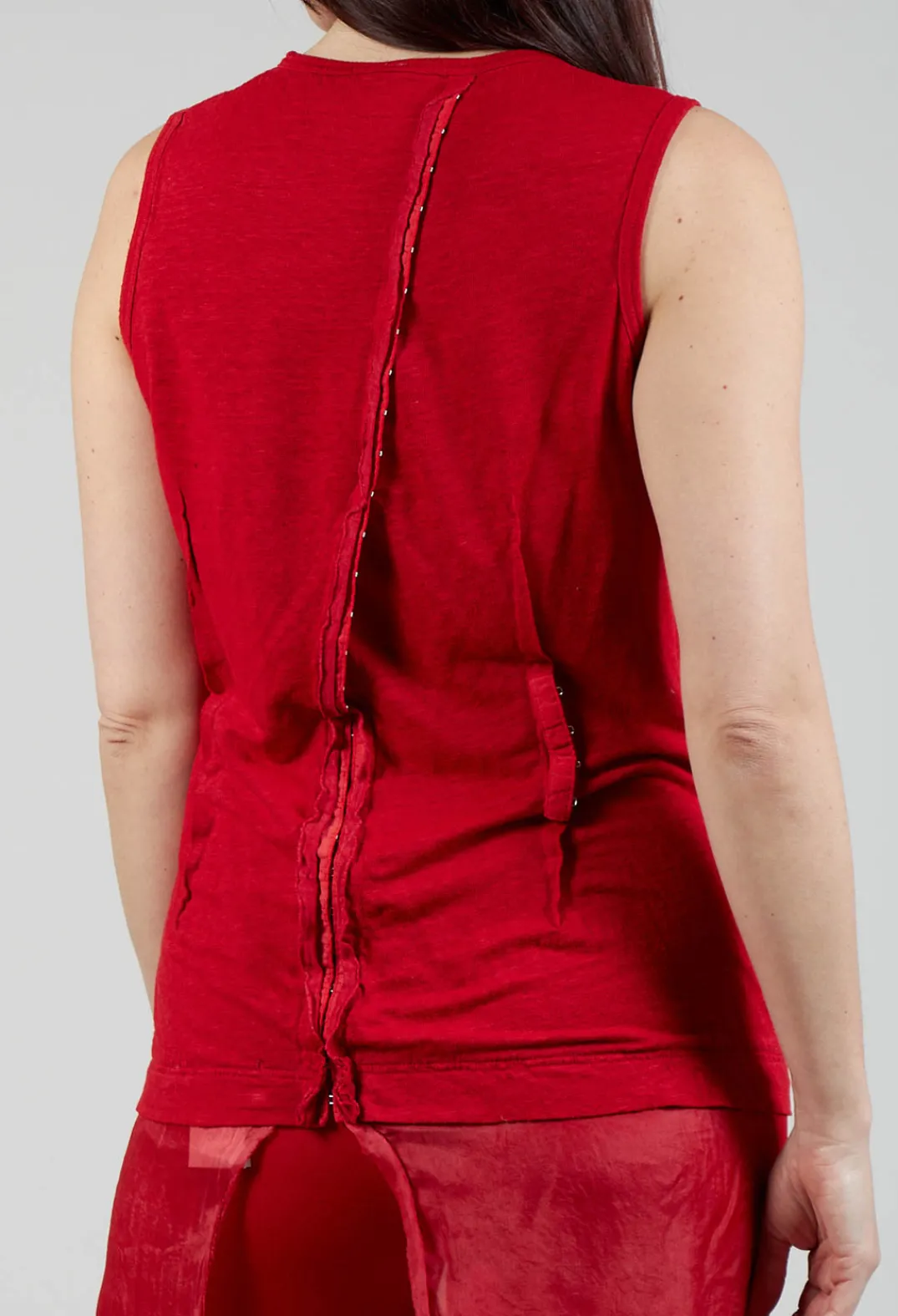 Rundholz Mainline Tops^Vest with Silk Accent in Rose Cloud