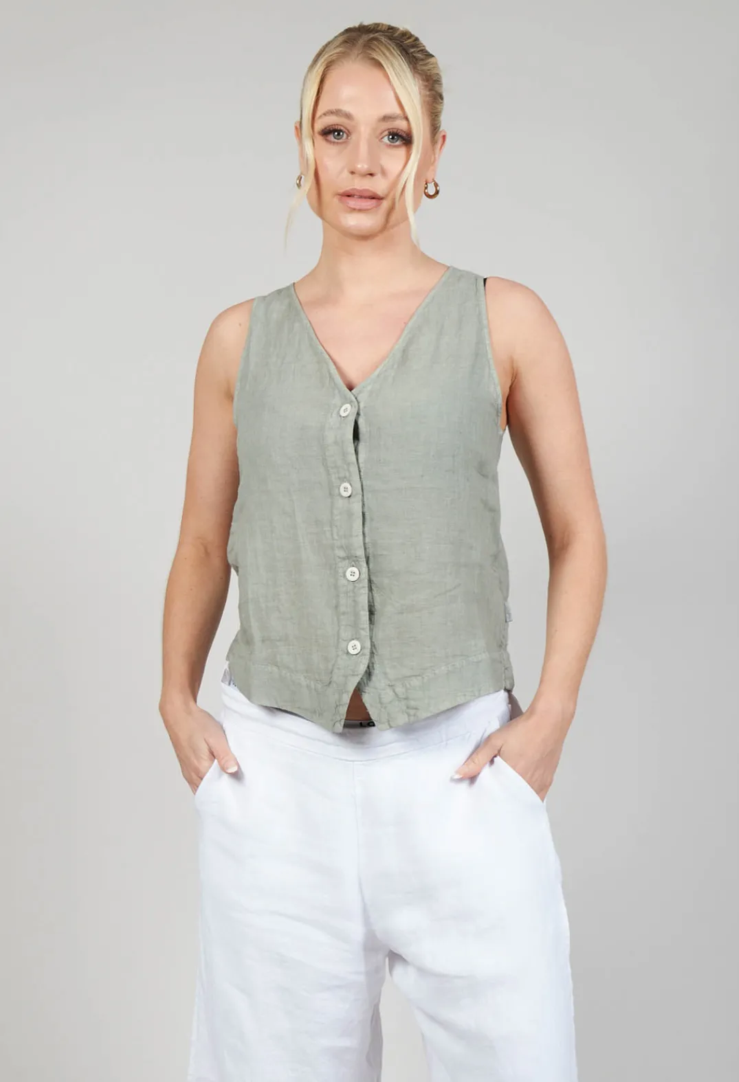 Elemente Clemente Tops^Vest Yune in Eucalyptus