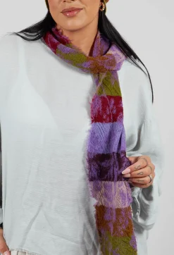 Butapana Scarves^Vibrant Wool Scarf in Iris