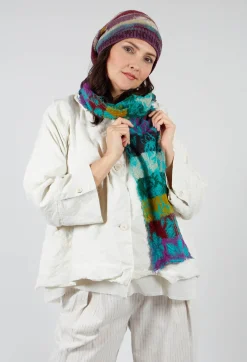 Butapana Scarves^Vibrant Wool Scarf in Turquoise