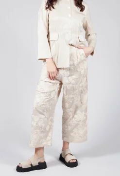 Aleksandr Manamis Trousers^Vielles Fleurs Loose Trousers in Cream