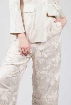 Aleksandr Manamis Trousers^Vielles Fleurs Loose Trousers in Cream