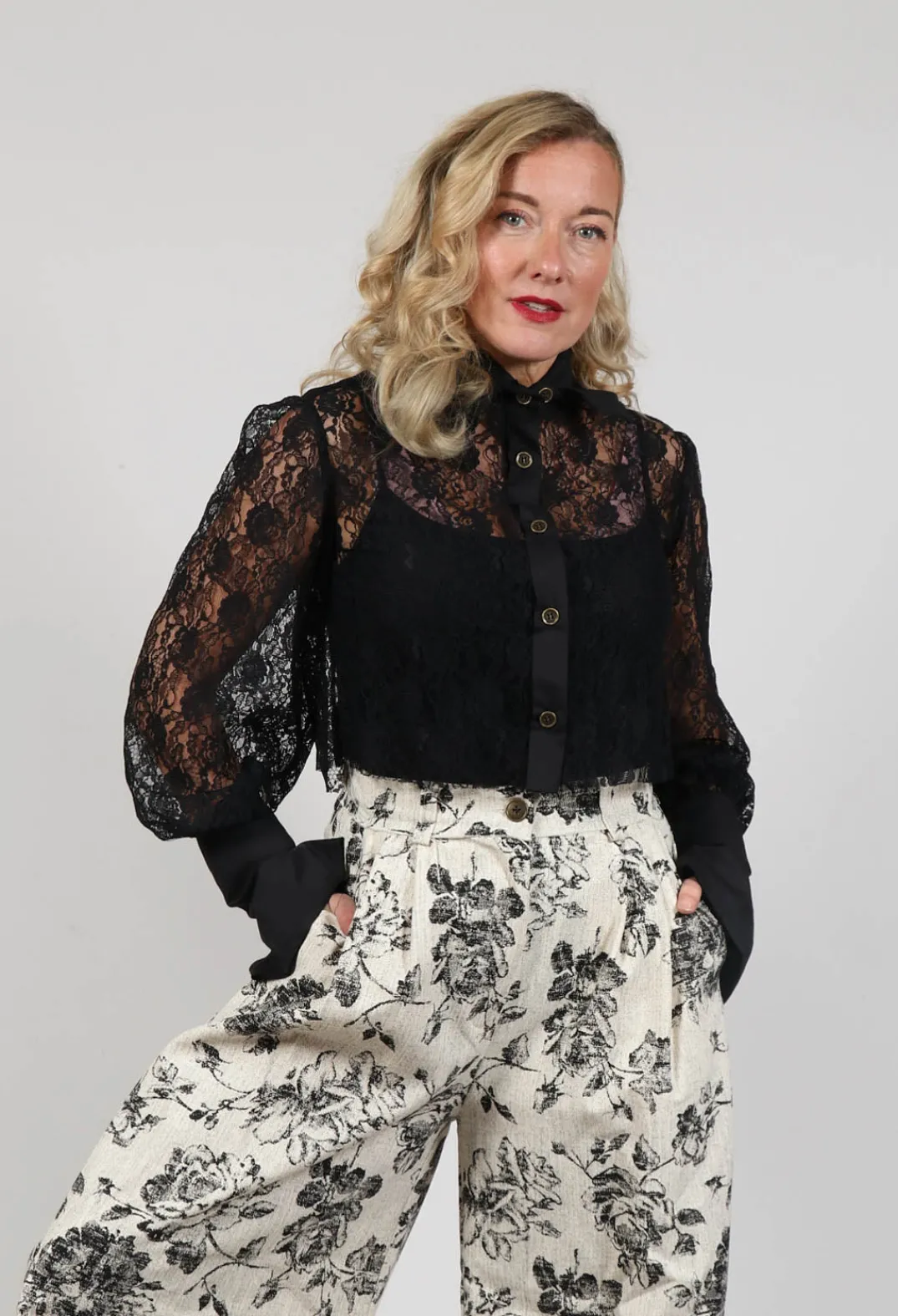 Another Archive Shirts & Blouses^Vintage Lace Crop Shirt