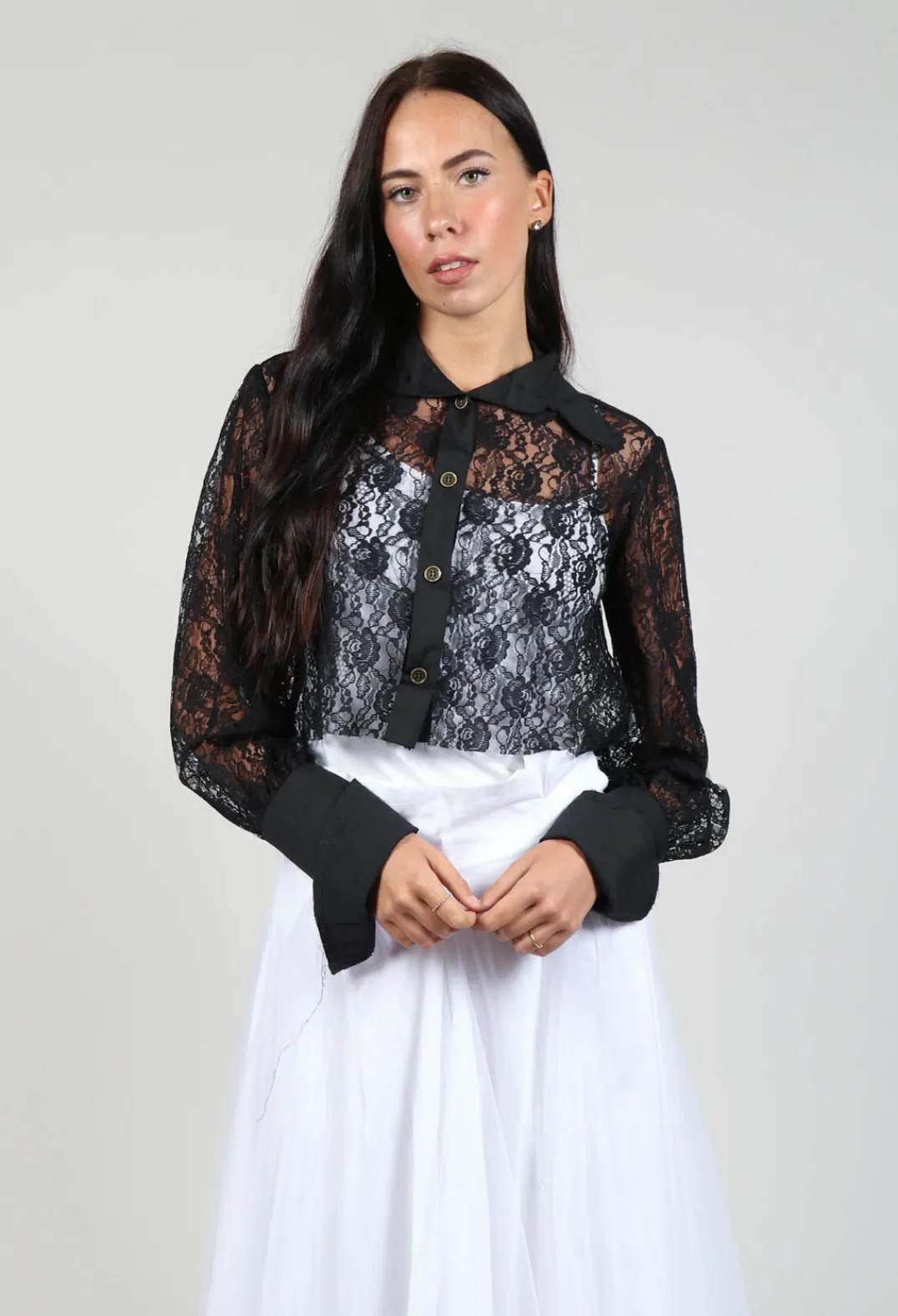 Another Archive Shirts & Blouses^Vintage Lace Crop Shirt