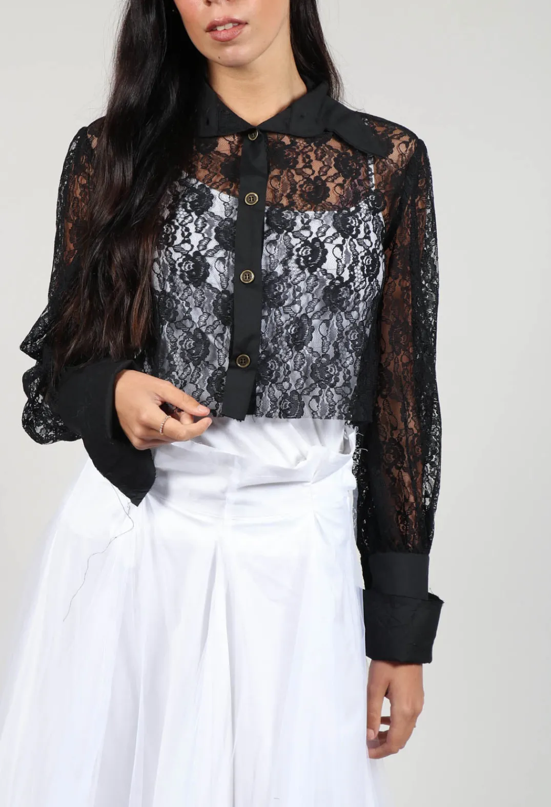 Another Archive Shirts & Blouses^Vintage Lace Crop Shirt
