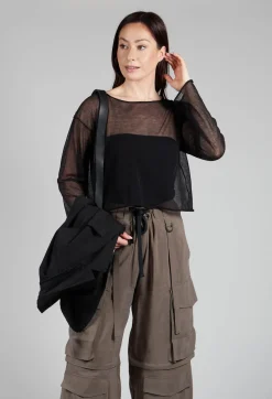 Isabel Benenato Tops^Viscose Bandeau in Black