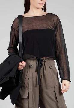 Isabel Benenato Tops^Viscose Bandeau in Black