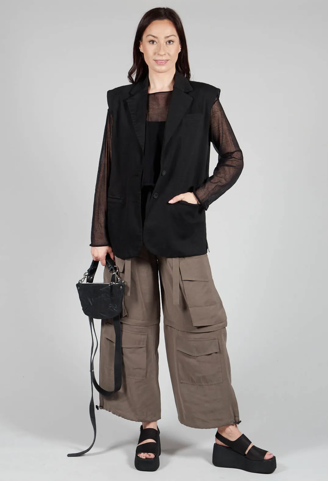 Isabel Benenato Tops^Viscose Bandeau in Black