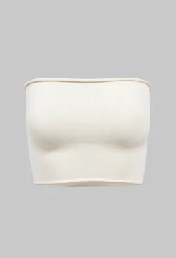 Isabel Benenato Tops^Viscose Bandeau in White