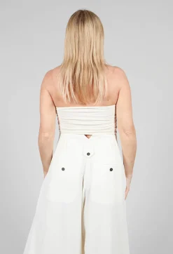 Isabel Benenato Tops^Viscose Bandeau in White